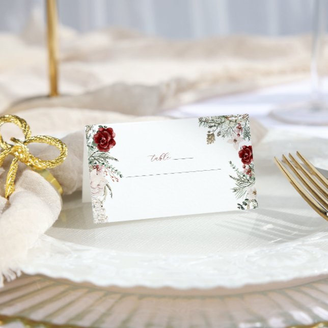 Spruce & Lace | Tarjeta de lugar de Boda floral de (Subido por el creador)