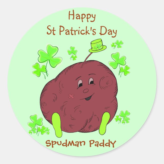 Spudman Paddy St Patrick's Day pegatina (Anverso)