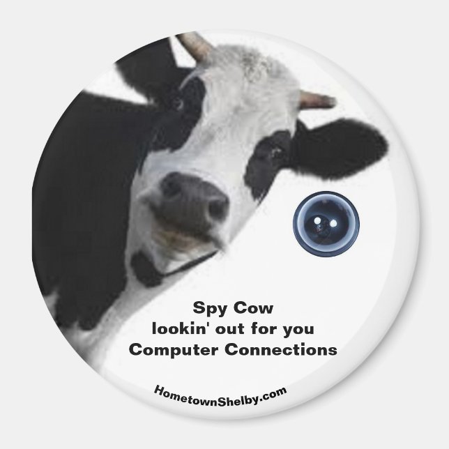 Spy Cow busca tu divertido imán (Frente)
