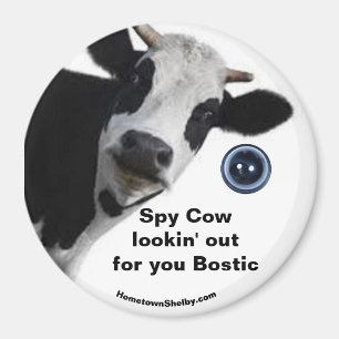 Spy Cow mira hacia ti imán holgazanero