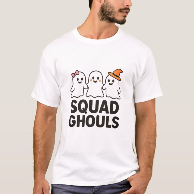 Squad Ghouls Funny Halloween Amigos Camiseta (Anverso)