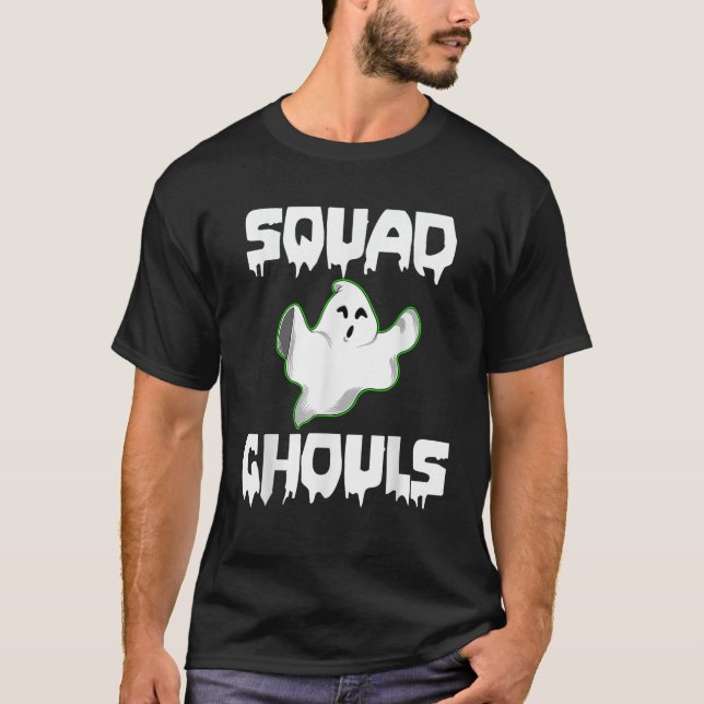 Squad Ghouls Funny Halloween Horror Temen Camiseta (Anverso)