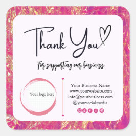 Square Gracias A Los Pegatinas De Negocios Hot Pin