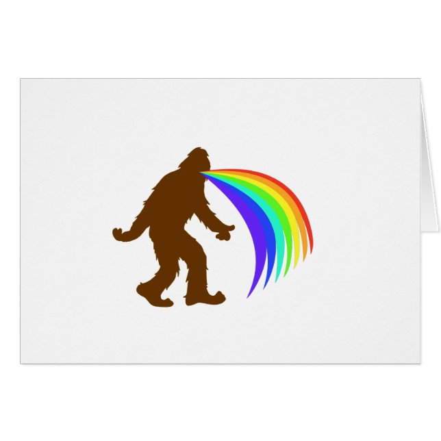 Squatch Barco luciendo un arcoiris (Anverso (Horizontal))