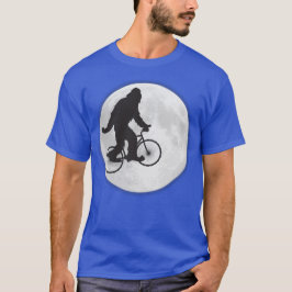 Squatch en bicicleta con camiseta de la luna