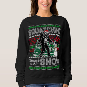 Squatching through the Snow Bigfoot Ugly Sweater C