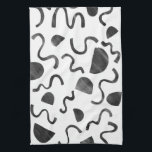 Squiggles de moda en toalla de cocina en blanco y<br><div class="desc">Decore su cocina con esta toalla fresca. ¡Hace un gran regalo para el boda o para el ama de casa! Puede personalizar y agregar texto también. Revisa mi tienda por muchos más colores y patrones!</div>