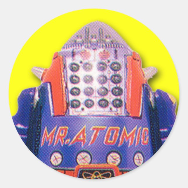 Sr. Atómico Robot Pegatinas (hoja de 20) (Anverso)