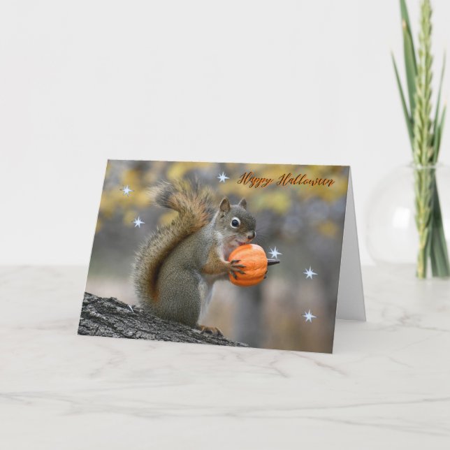 Sr. Bickles La tarjeta de Halloween de la ardilla (Anverso)