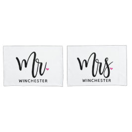 Sr. blanco + La señora (nombre) personalizó fundas