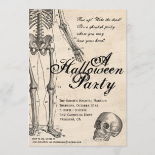 Sr. Bones Skeleton Party de la invitación de