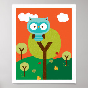 Sr Búho - Arte de Pared para Guardería Amigos del 