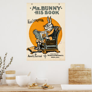 Sr. Bunny, su libro - Póster de Adam L. Sutton