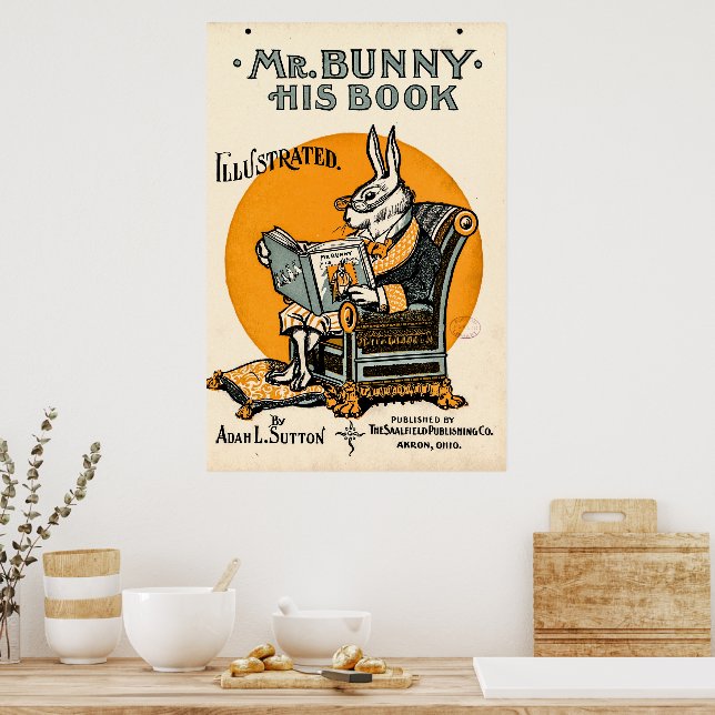 Sr. Bunny, su libro - Póster de Adam L. Sutton (Cocina)