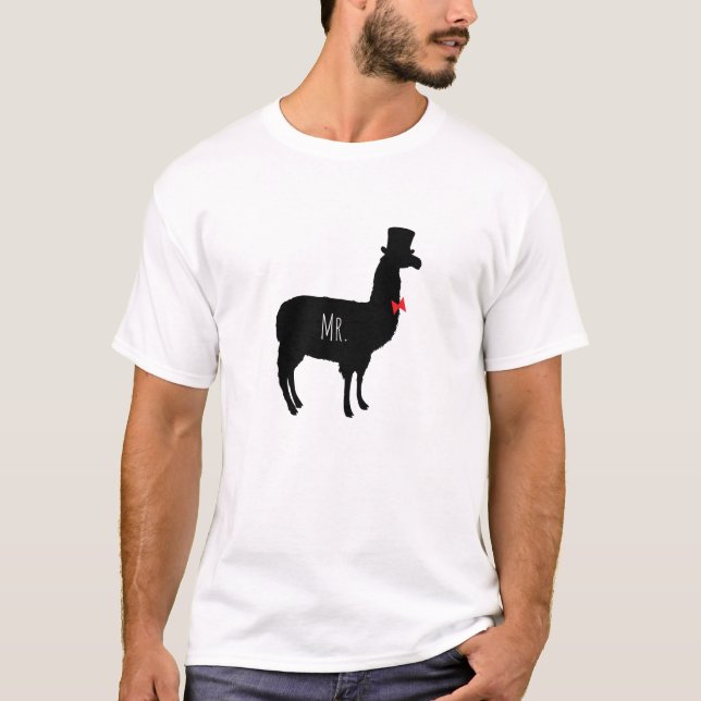 Sr. camiseta del recién casado de la llama (Anverso)