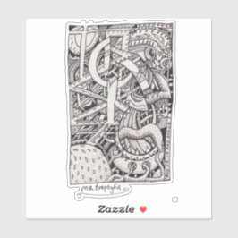 Sr. Emptyful, Pegatina rectangular de dibujo de ti