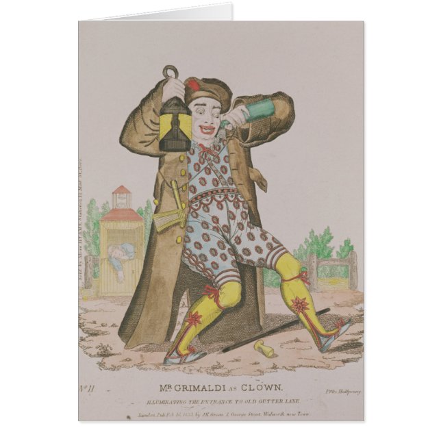 Sr. Grimaldi como payaso, iluminación (Frente)