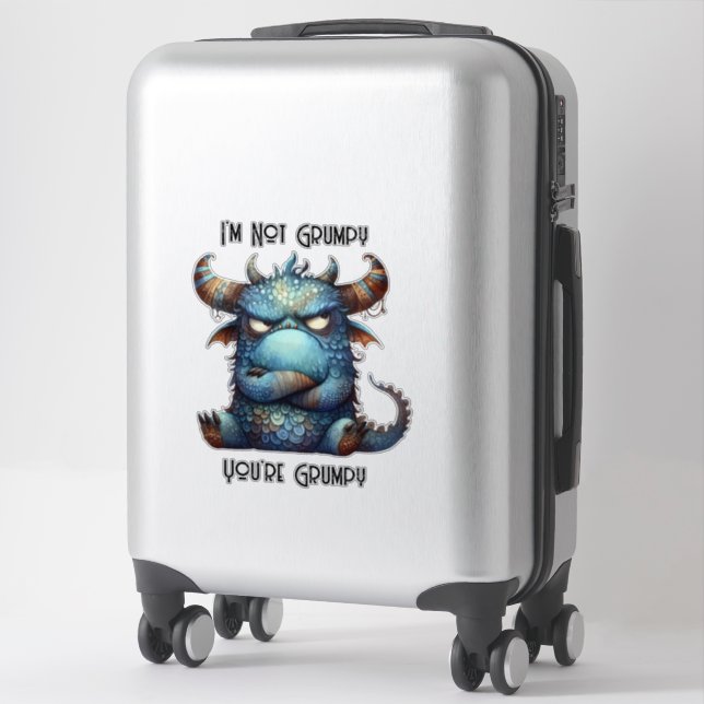 Sr. Grumpy Monster Pegatina transparente (Maleta)
