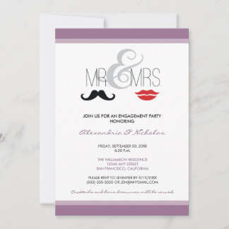 Sr. Invitación a la fiesta de compromiso (lavanda)