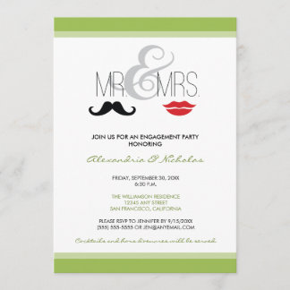 Sr. Invitación a la fiesta de compromiso (lime)