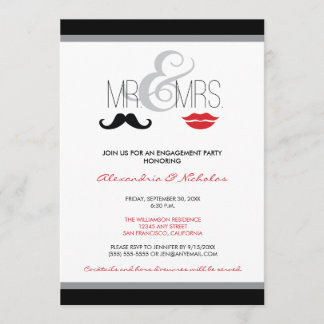 Sr. Invitación a la fiesta de compromiso (negro)