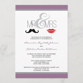 Sr. Invitación a matrimonio con pintalabios