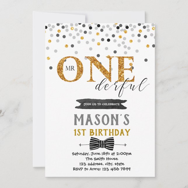 Sr. maravillosa invitación de cumpleaños (Anverso)