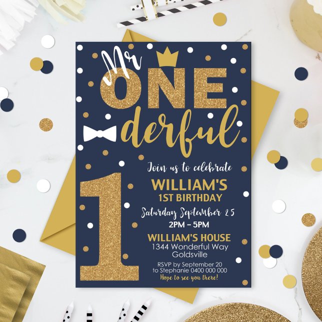 Sr. Maravillosa Marina de Invitación y Oro (Subido por el creador)