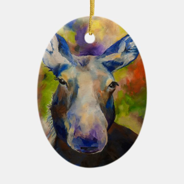 Sr. Moosey Moose Ornamento cerámico (Frente)