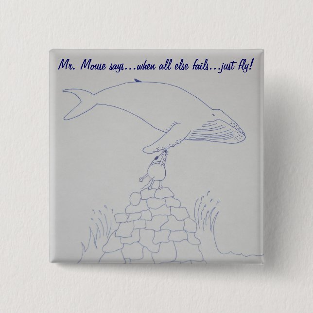 Sr. Mouse y botón "apenas de la mosca" del amigo (Anverso)