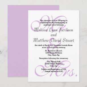 Sr. & Mrs. Purple - Invitación a Boda y recepción