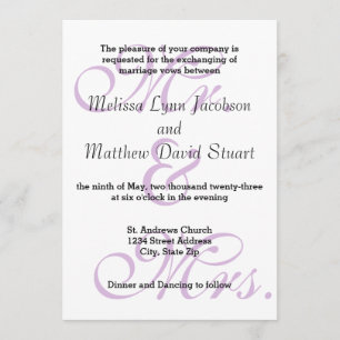 Sr. & Mrs. Purple - Invitación a la boda