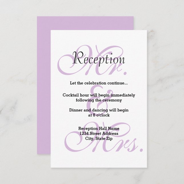 Sr. & Mrs. Purple - Invitación a la recepción (Anverso / Reverso)