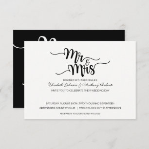 Sr. & Mrs Script  Invitaciones a la boda moderna