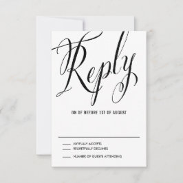 Sr. Negro y la Sra. Elegant Script Wedding RSVP