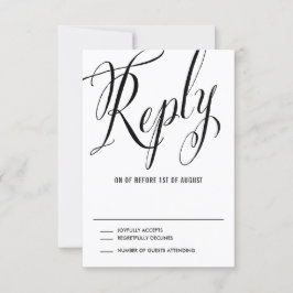 Sr. Negro y la Sra. Elegant Script Wedding RSVP