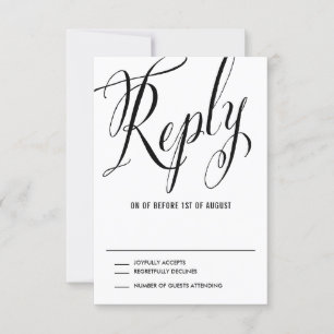 Sr. Negro y la Sra. Elegant Script Wedding RSVP
