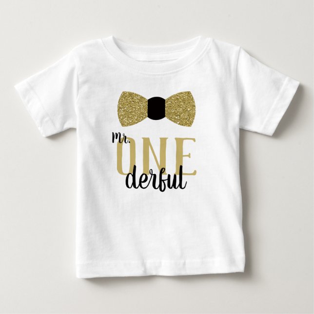 Sr. ONE: Maravillosa camiseta de cumpleaños en oro (Anverso)