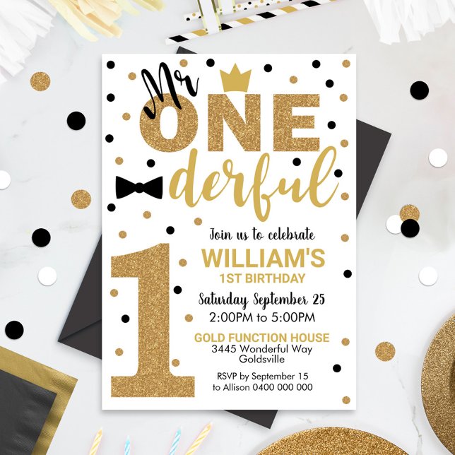 Sr. Onemaravillosa Invitación Primer Niño de Cumpl (Subido por el creador)