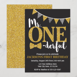 Sr. ONEmaravillosas invitaciones de cumpleaños | N