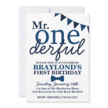 Sr. Onemaravilloso 1er cumpleaños Invitación