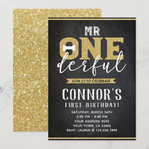 Sr. Onemaravilloso 1er cumpleaños Invitación