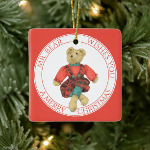 SR. Ornamento cuadrado de cerámica BEAR