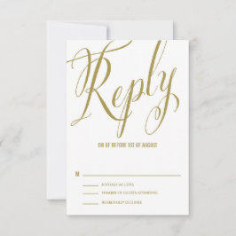 Sr. Oro y la tarjeta RSVP de la boda del guión ele