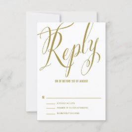 Sr. Oro y la tarjeta RSVP de la boda del guión ele