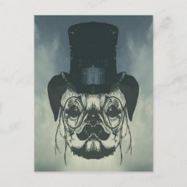 Sr. Pug en una tarjeta