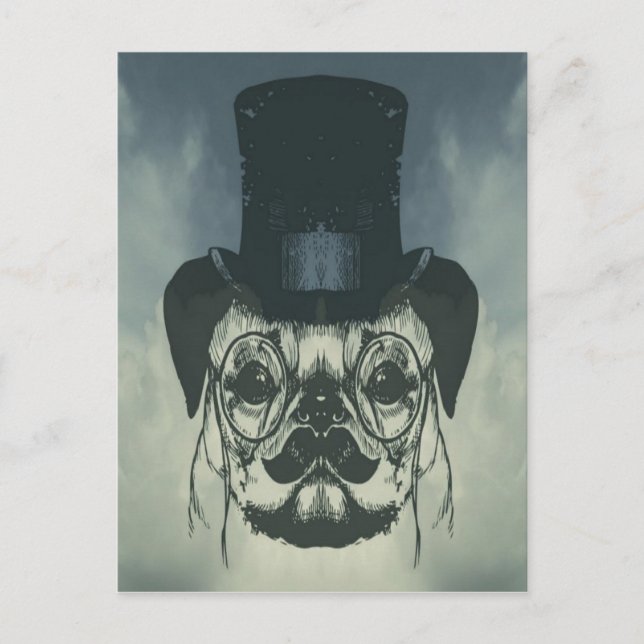 Sr. Pug en una tarjeta (Anverso)