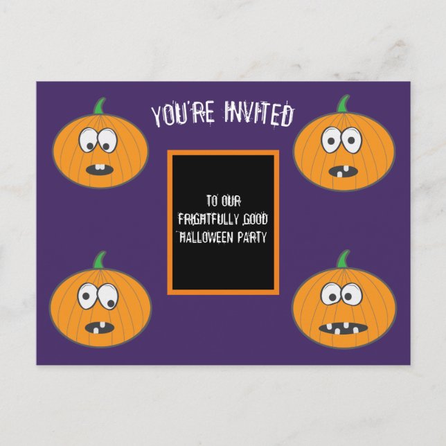 ¡Sr. Pun! Tarjeta de invitación de Halloween (Anverso)
