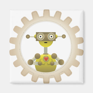 Sr. Robot con imán Steampunk Gear Heart