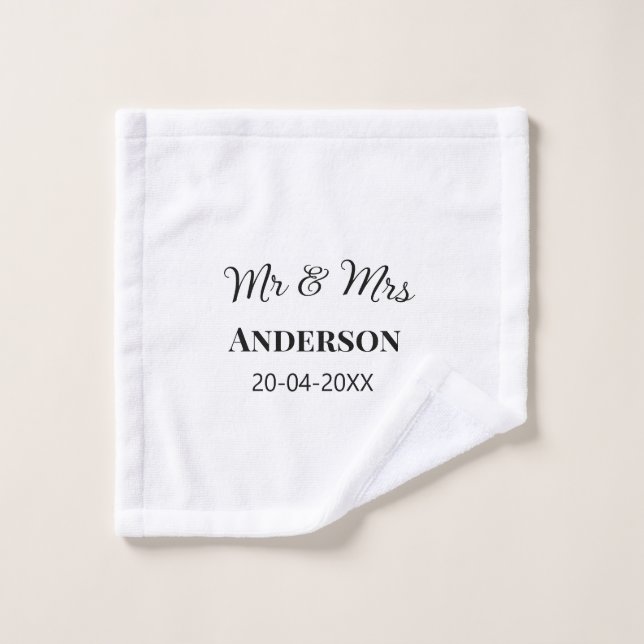 Sr & Sra agregar apellido fecha año favor de boda  (Toallita)